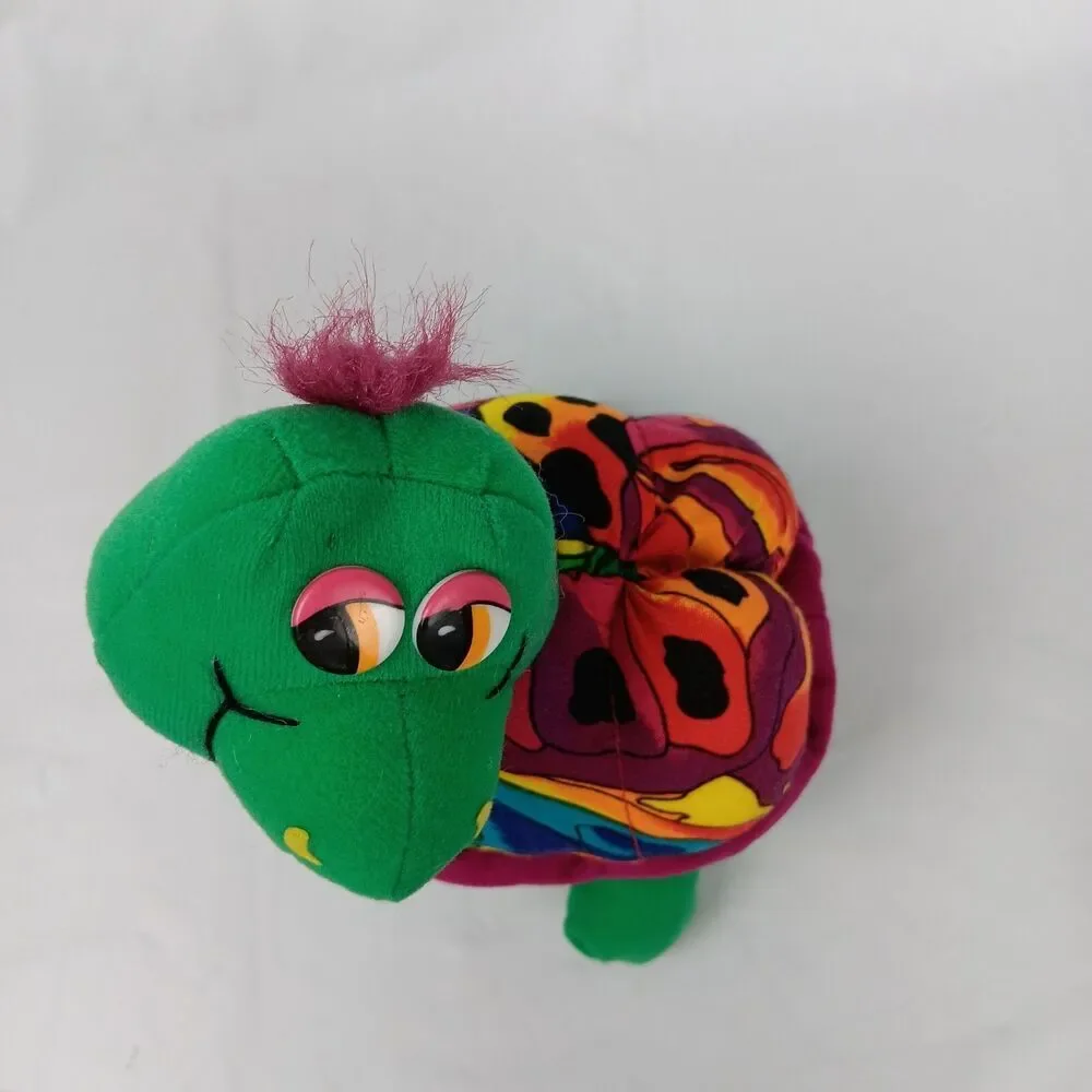 Ace Novelty Green Turtle Plush Colorful Shell Tongue Out Carnival Prize Vintage